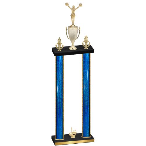 Double Blue Glacier First Place Cheerleading Trophy