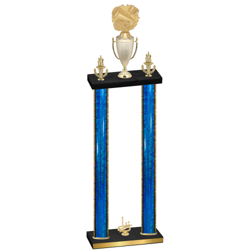 Double Blue Glacier First Place Cheerleading Trophy