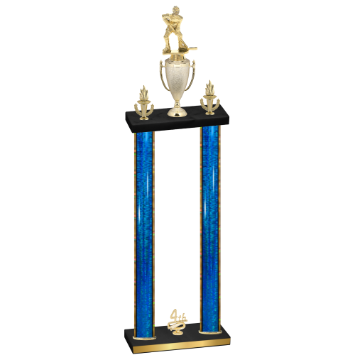 Double Blue Glacier Fourth Place Hockey Trophy