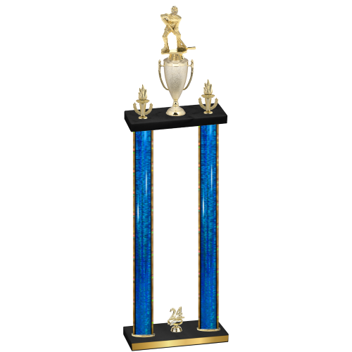 Double Blue Glacier Year Hockey Trophy