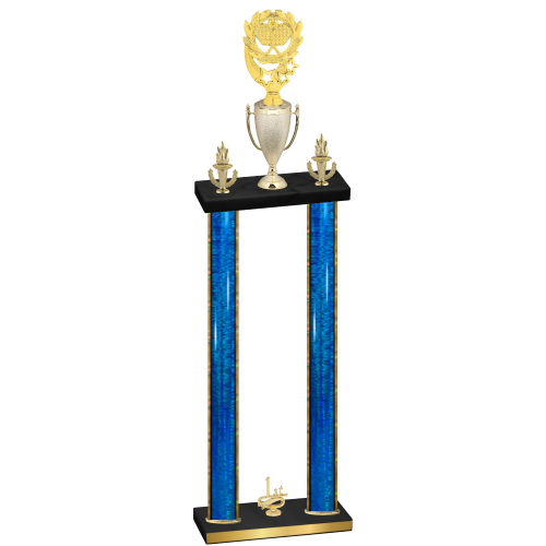 Double Blue Glacier First Place Pickleball Trophy