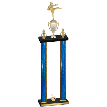 Double Blue Glacier Second Place Karate Trophy