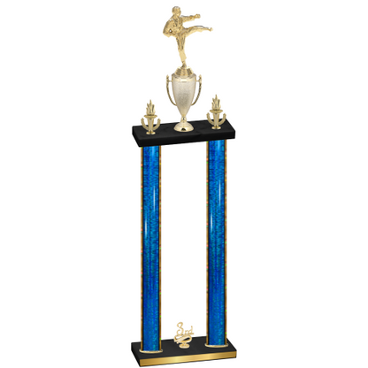 Double Blue Glacier Third Place Karate Trophy
