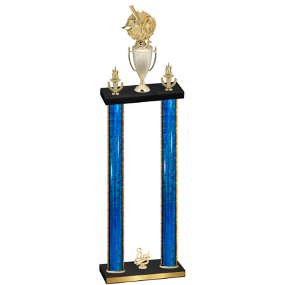 Double Blue Glacier Third Place Baseball Trophy