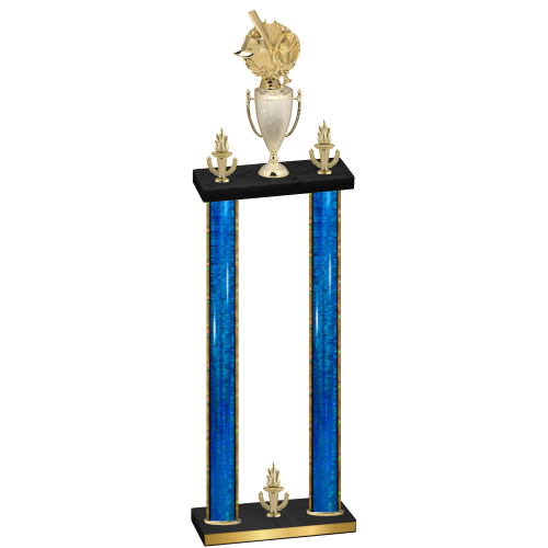 Double Blue Glacier Victory Baseball Trophy
