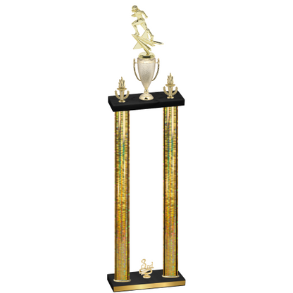 Double Gold Glacier Third Place Football Trophy