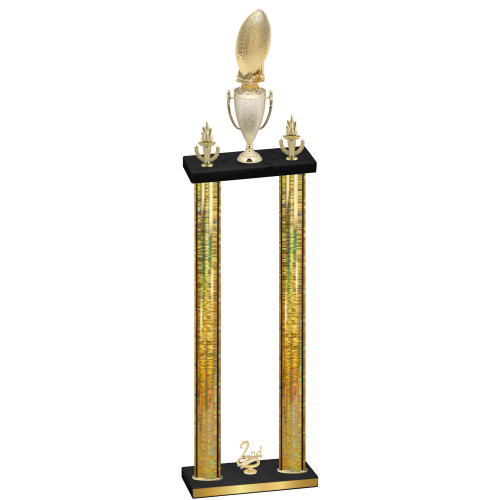 Double Gold Glacier Second Place Football Trophy