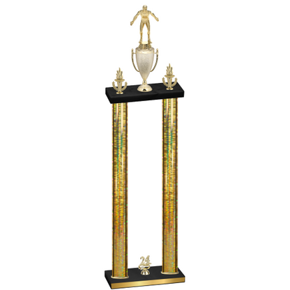 Double Gold Glacier Year Wrestling Trophy