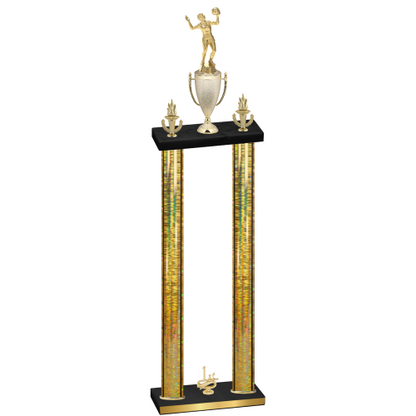 Double Gold Glacier First Place Volleyball Trophy