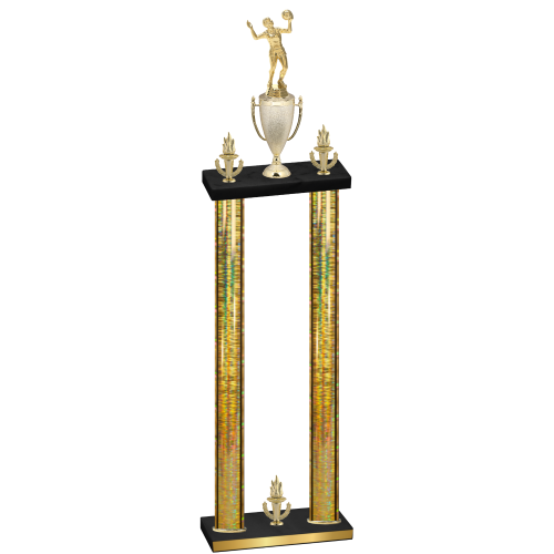 Double Gold Glacier Victory Volleyball Trophy