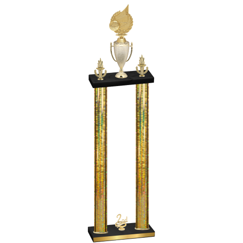 Double Gold Glacier Second Place Volleyball Trophy