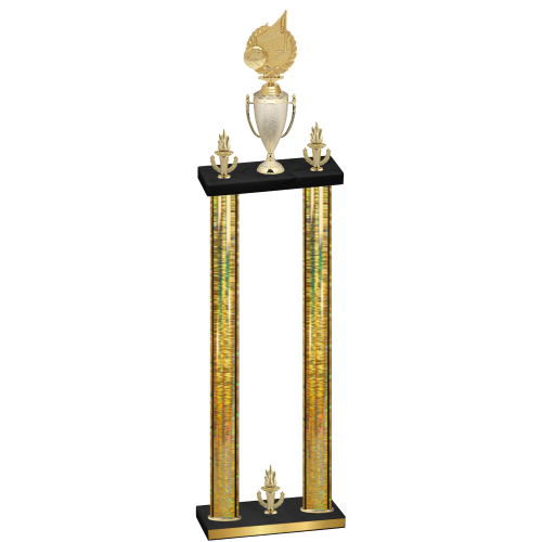 Double Gold Glacier Victory Volleyball Trophy