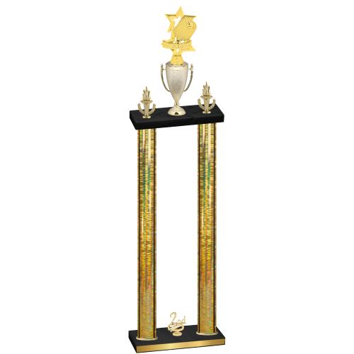 Double Gold Glacier Second Place Pickleball Trophy