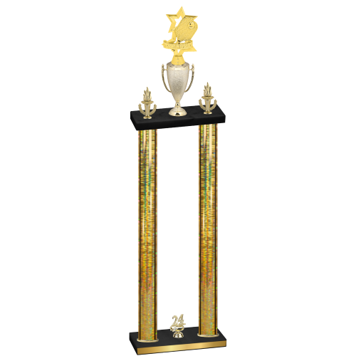 Double Gold Glacier Year Pickleball Trophy