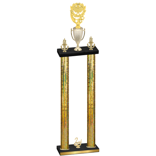 Double Gold Glacier Second Place Pickleball Trophy