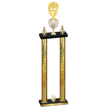 Double Gold Glacier Fourth Place Pickleball Trophy