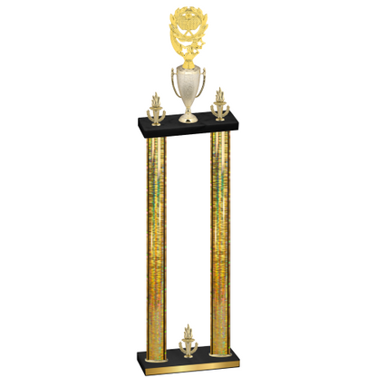 Double Gold Glacier Victory Pickleball Trophy