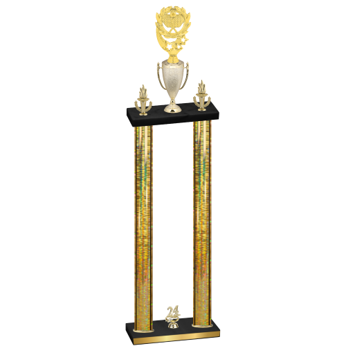 Double Gold Glacier Year Pickleball Trophy