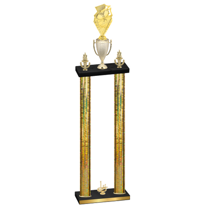 Double Gold Glacier First Place Pickleball Trophy