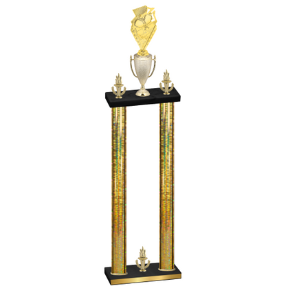 Double Gold Glacier Victory Pickleball Trophy