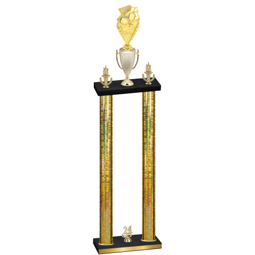 Double Gold Glacier Year Pickleball Trophy