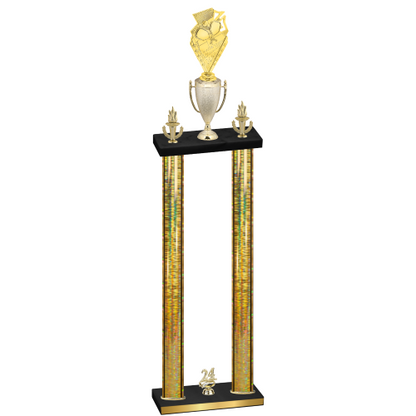 Double Gold Glacier Year Pickleball Trophy