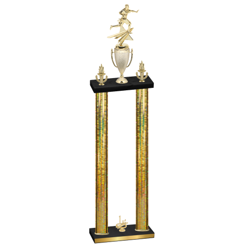 Double Gold Glacier First Place Flag Football Trophy
