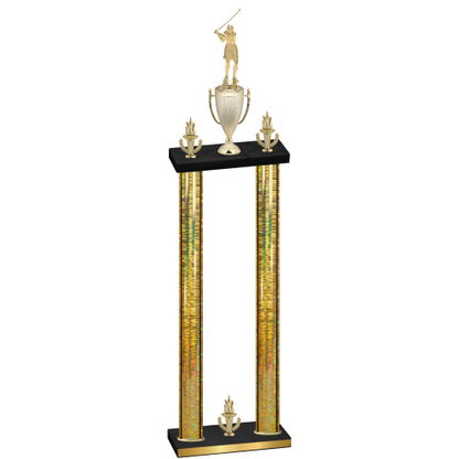 Double Gold Glacier Victory Golf Trophy