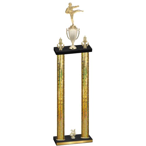 Double Gold Glacier Year Karate Trophy