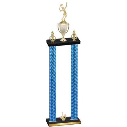 Double Blue Carbon Fiber First Place Tennis Trophy