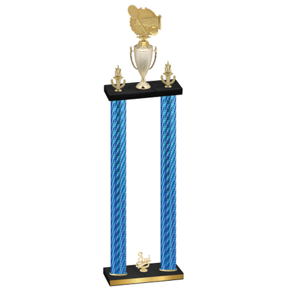Double Blue Carbon Fiber Third Place Tennis Trophy