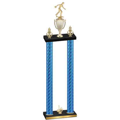 Double Blue Carbon Fiber First Place Bowling Trophy