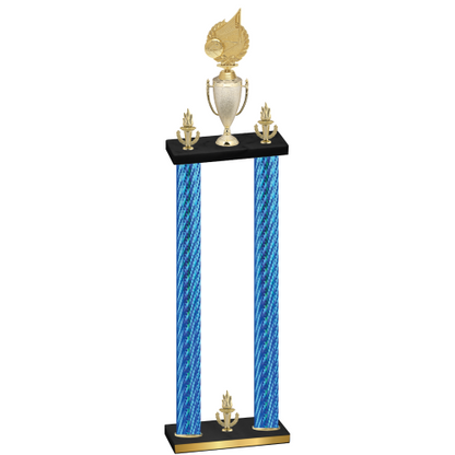 Double Blue Carbon Fiber Victory Volleyball Trophy