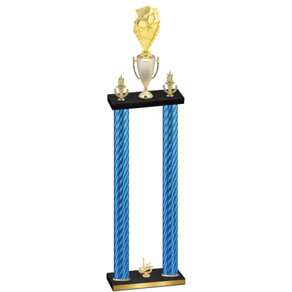 Double Blue Carbon Fiber First Place Pickleball Trophy