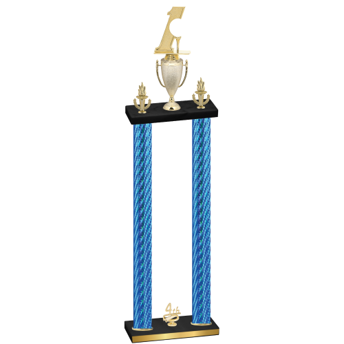Double Blue Carbon Fiber Fourth Place Golf Trophy