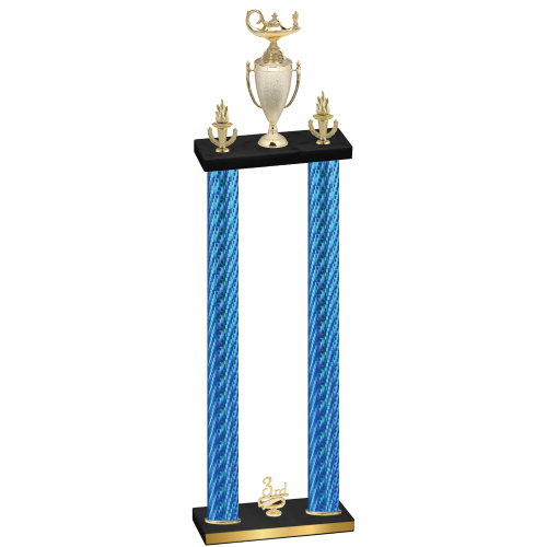 Double Blue Carbon Fiber Third Place Academics Trophy