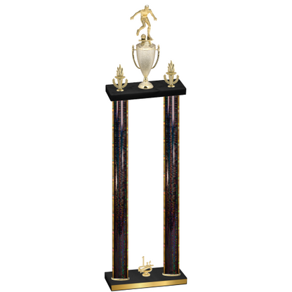 Double Black Glacier First Place Soccer Trophy