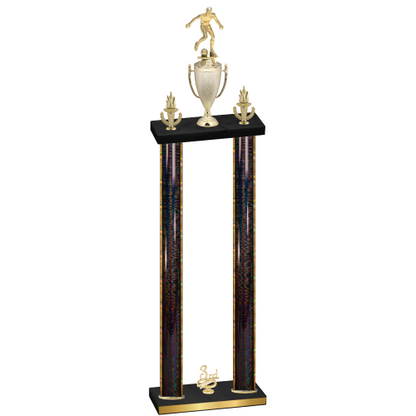 Double Black Glacier Third Place Soccer Trophy