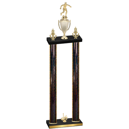 Double Black Glacier First Place Soccer Trophy