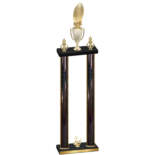 Double Black Glacier Second Place Football Trophy