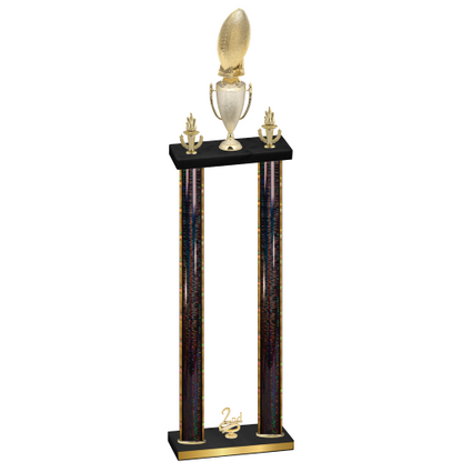 Double Black Glacier Second Place Football Trophy
