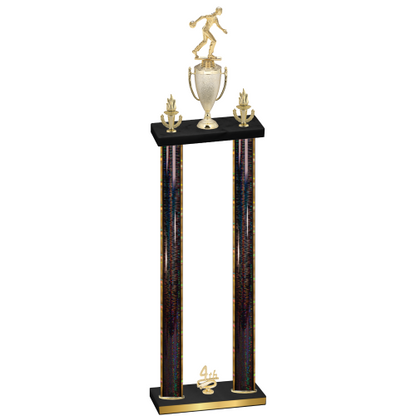 Double Black Glacier Fourth Place Bowling Trophy