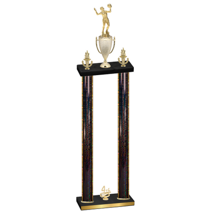 Double Black Glacier Fourth Place Volleyball Trophy