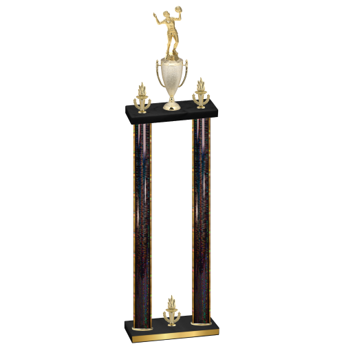 Double Black Glacier Victory Volleyball Trophy