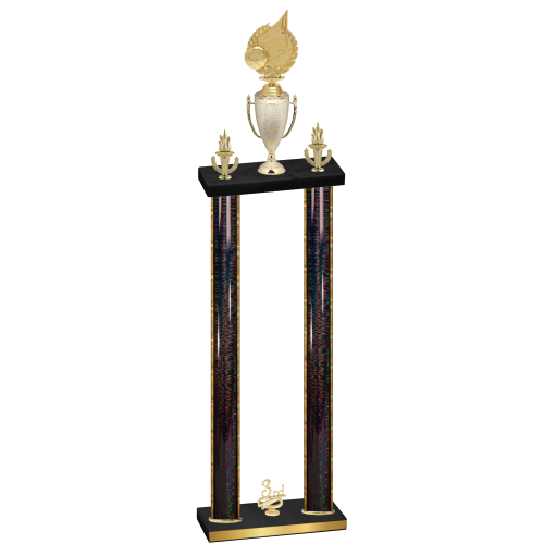 Double Black Glacier Third Place Volleyball Trophy