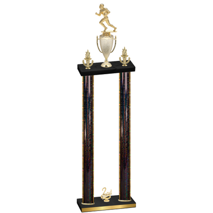 Double Black Glacier Second Place Football Trophy