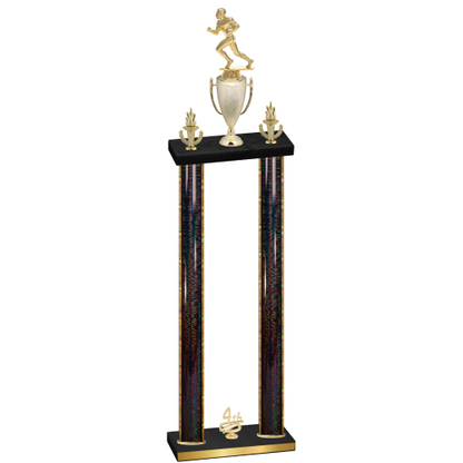 Double Black Glacier Fourth Place Football Trophy