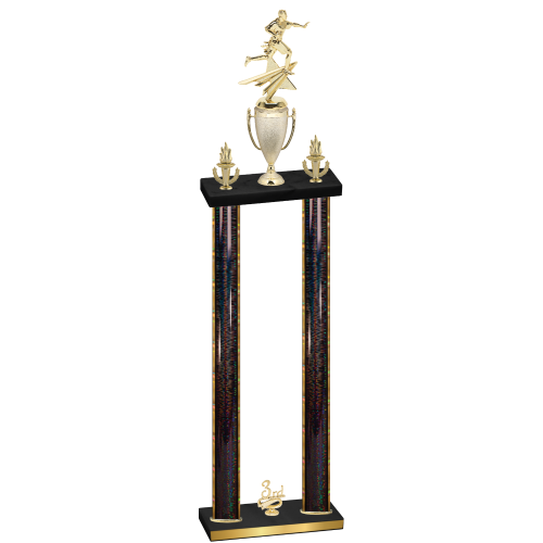 Double Black Glacier Third Place Flag Football Trophy