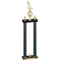 Double Black Carbon Fiber Year Football Trophy