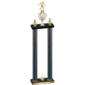 Double Black Carbon Fiber Second Place Soccer Trophy